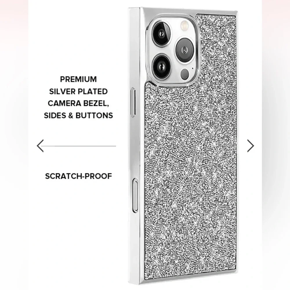FLAUNT | ✨NEW✨ Elite Collection - SQUARE® Silver Crystal Elegance iPhone Case